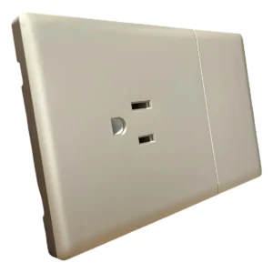 INTERRUPTOR + TOMA LINEA ARENA DORADO