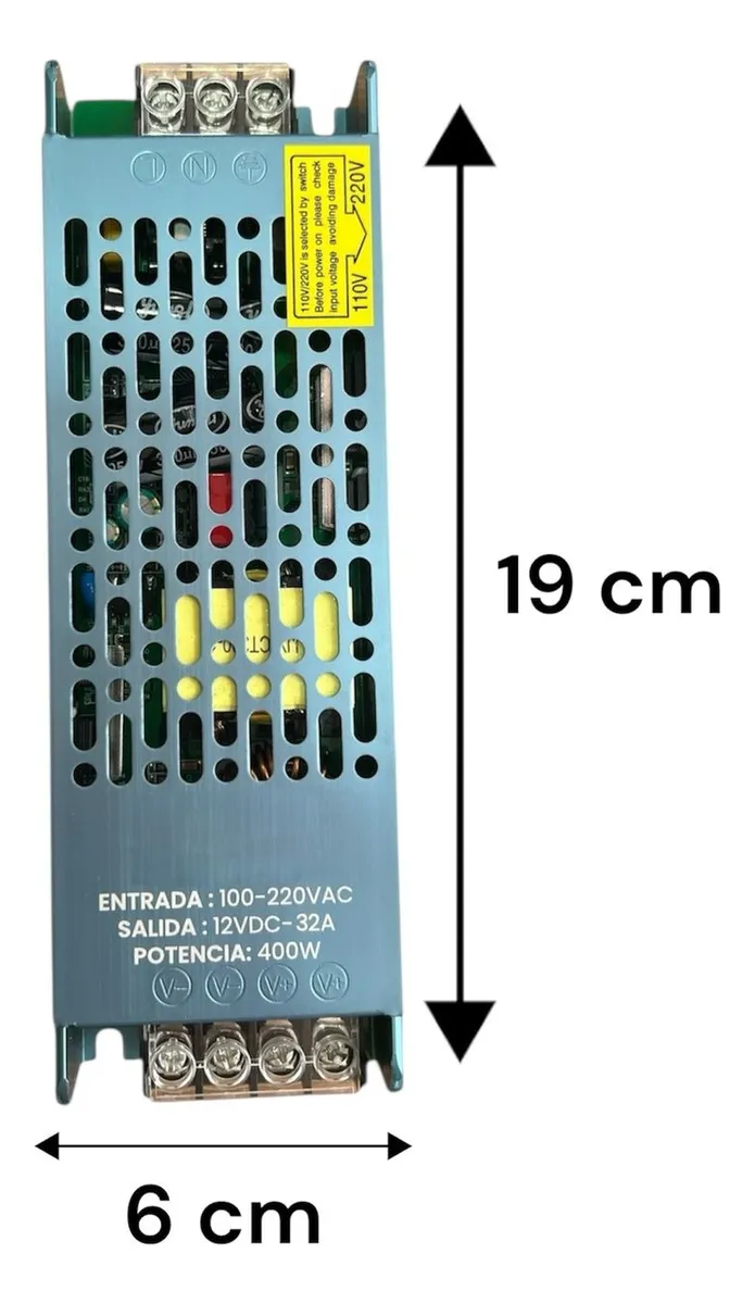 Fuente De Poder 12v Metalica 32a Slim Ligera Delgada