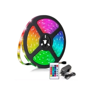 Cinta led rgb x5 metros+control+adaptador