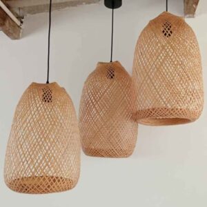 Lampara de mimbre moldeable 80cm + bombillo g125