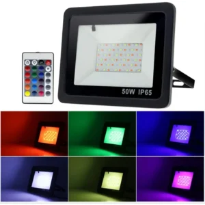 Reflector 50w RGB +16 Colores + Control