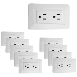 Pack X 10 Unidades Toma Corriente Doble Blanco C805