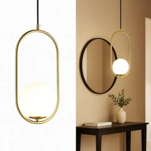 Lampara ovalada con cristal de lujo