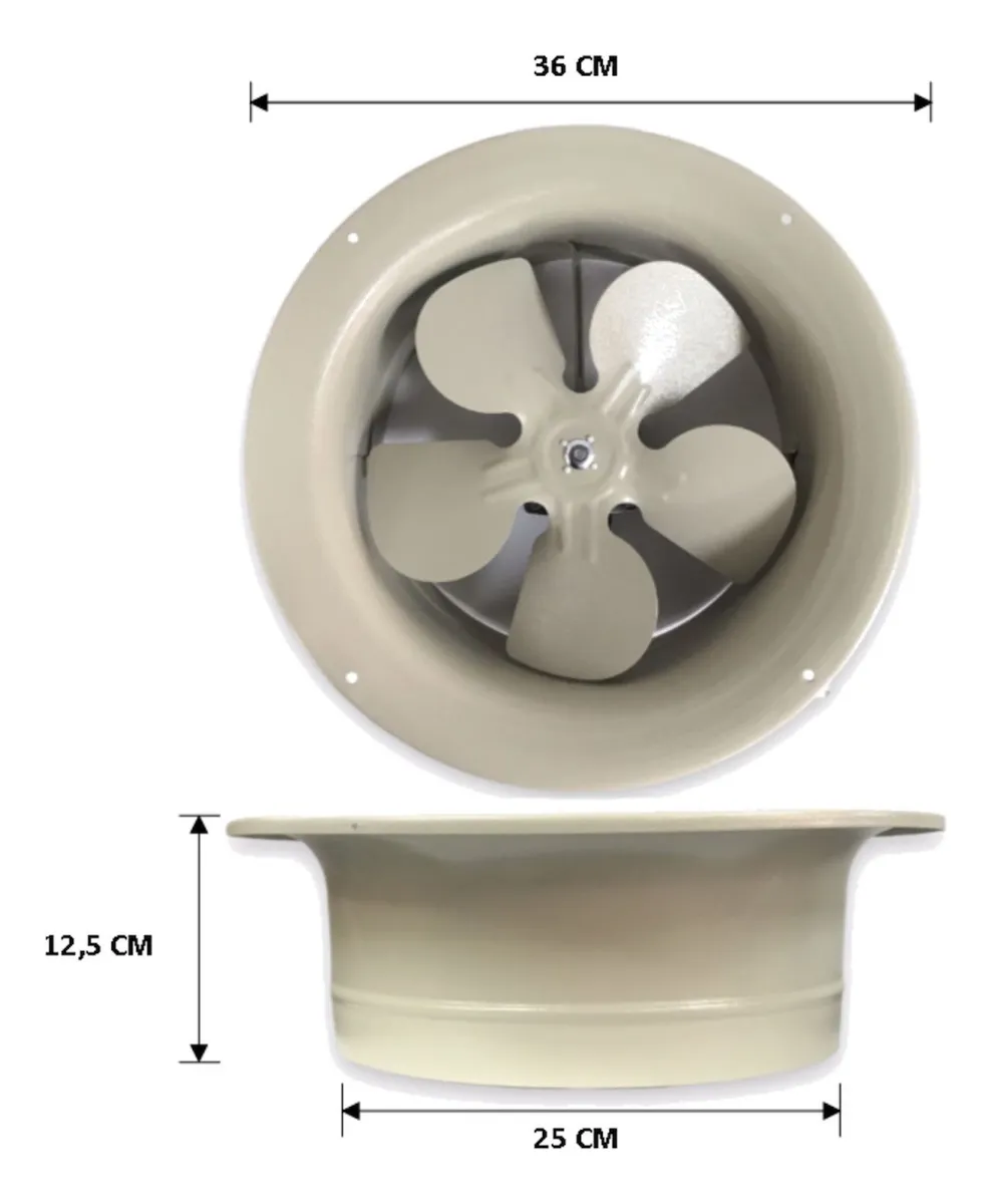 Extractor De Aire 10 Pulgadas Semi Industrial Aspa Metálica 110v Blanco - Image 3
