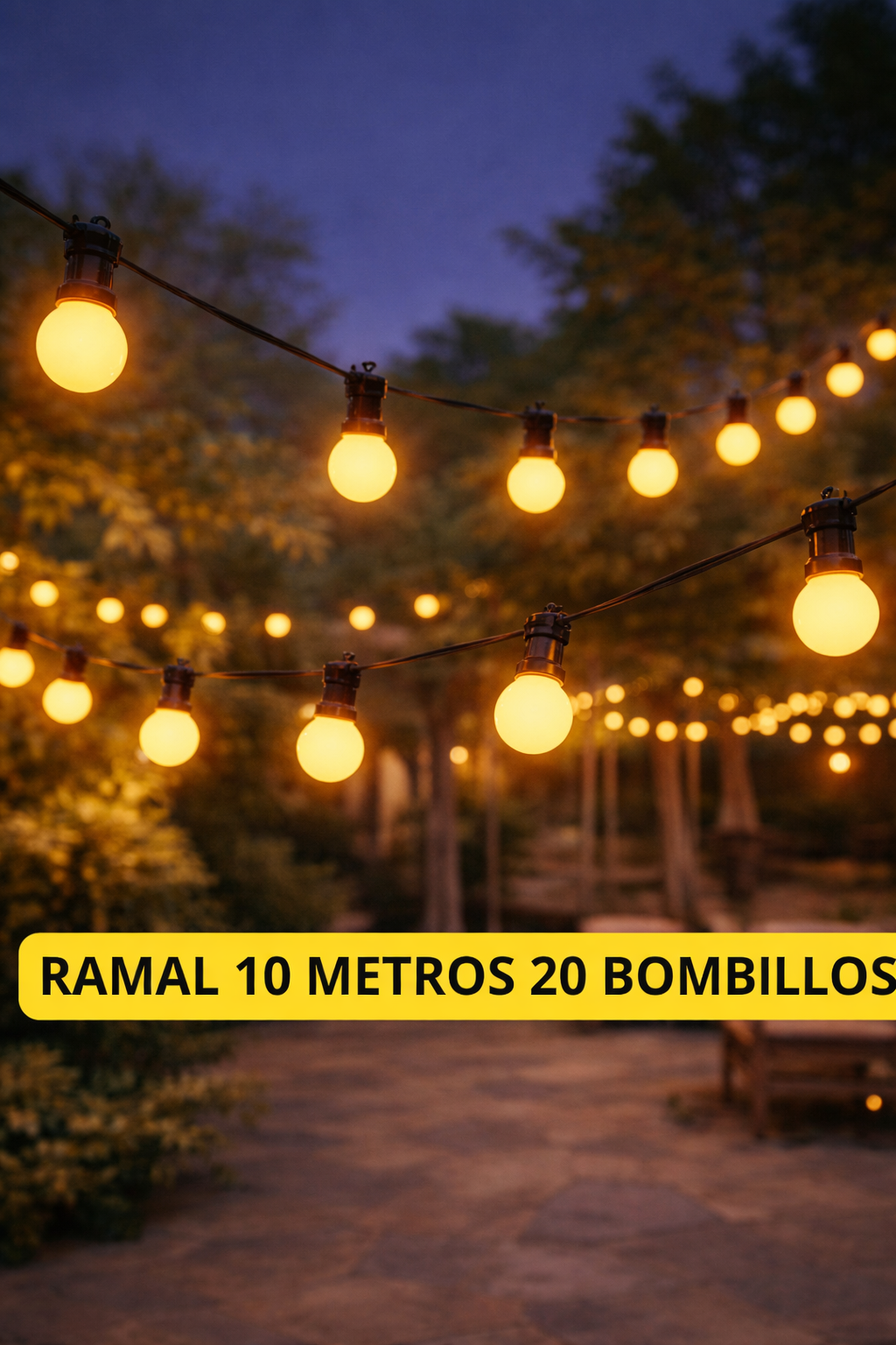 RAMAL 10 METROS CON 20 BOMBILLOS PINPON